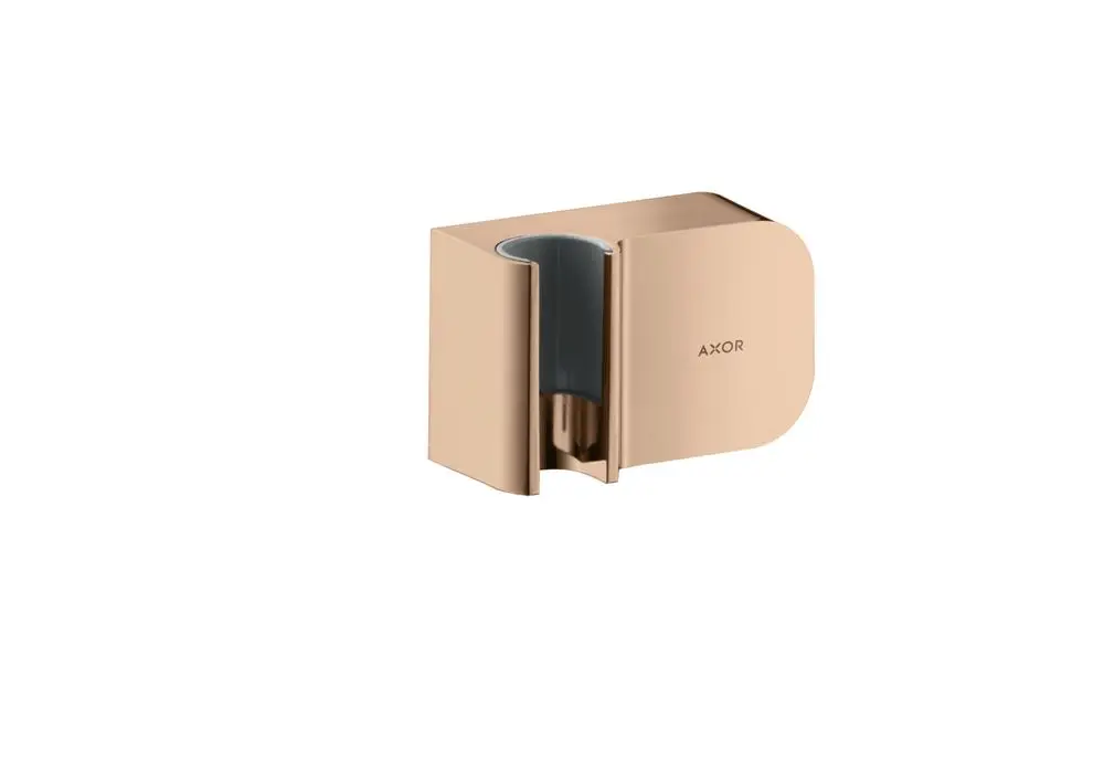 Produkt von AXOR in Polished Red Gold mit abgerundeten Kanten, der eine halbrunde Öffnung aufweist, möglicherweise für eine Wasseranschluss- oder Installationsanwendung.